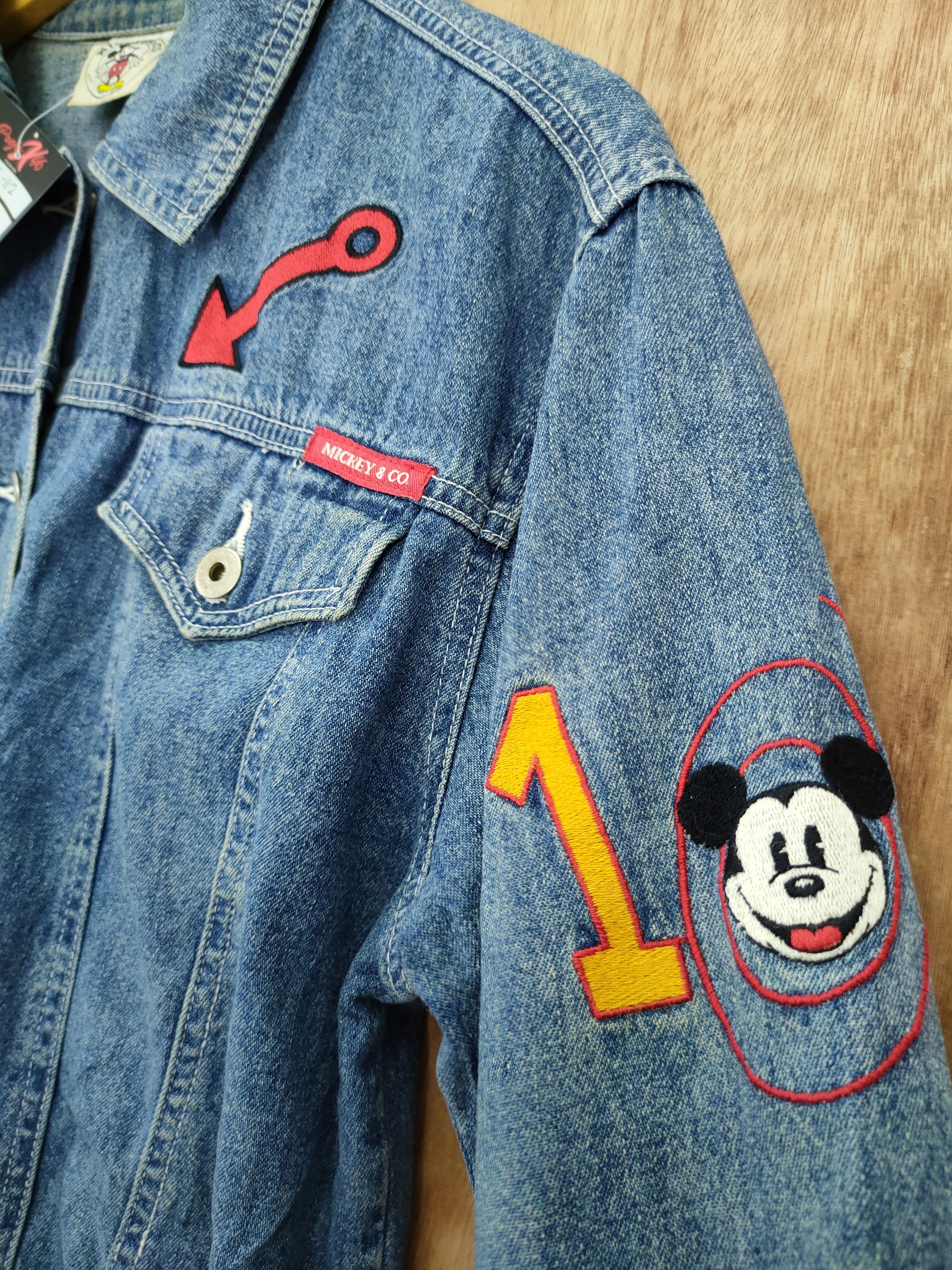 Disney DLL mickey mouse disney denim cropped jacket vintage #46-112 Size L / US 10 / IT 46 - 6 Thumbnail