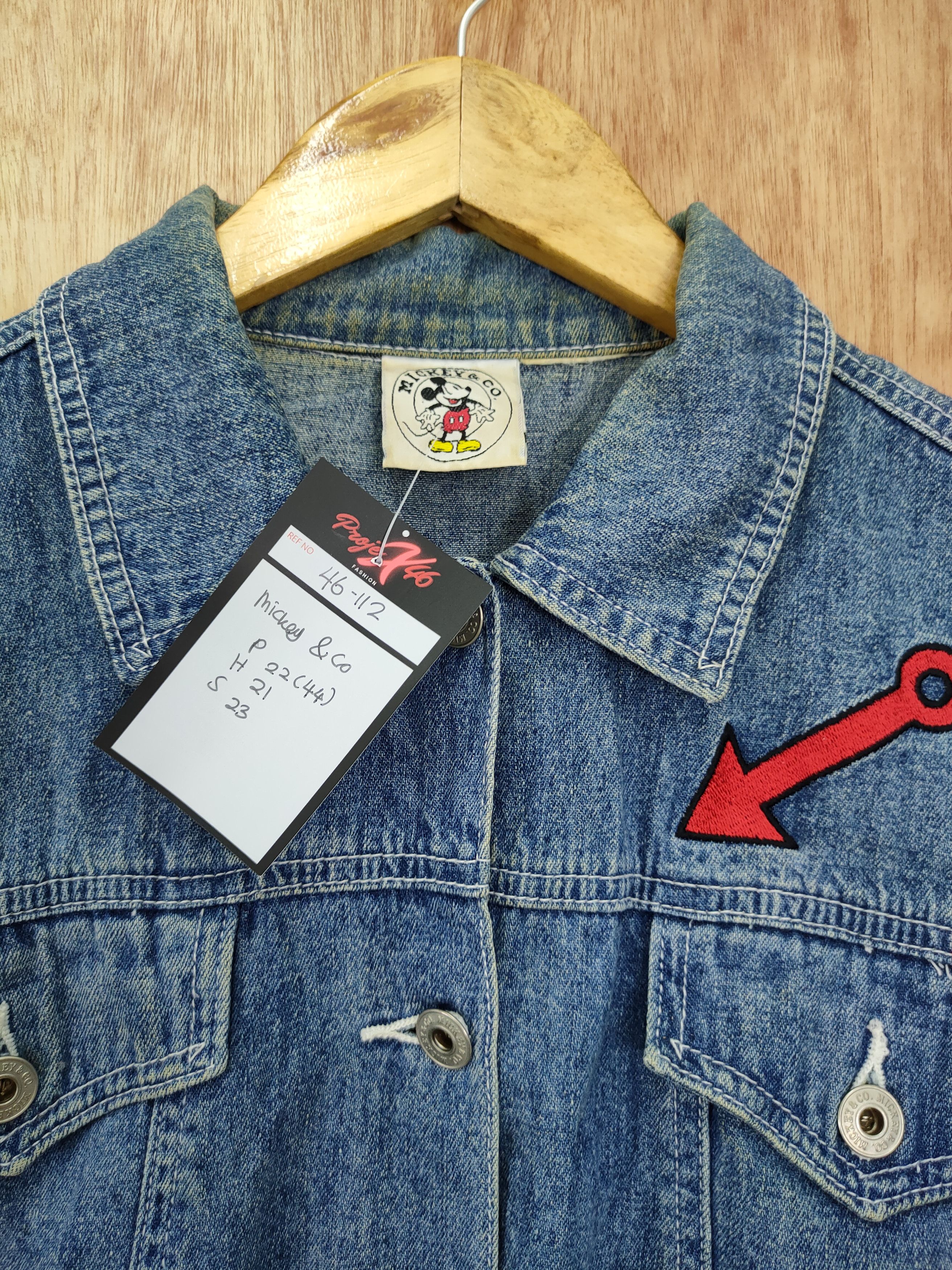 Disney DLL mickey mouse disney denim cropped jacket vintage #46-112 Size L / US 10 / IT 46 - 7 Thumbnail