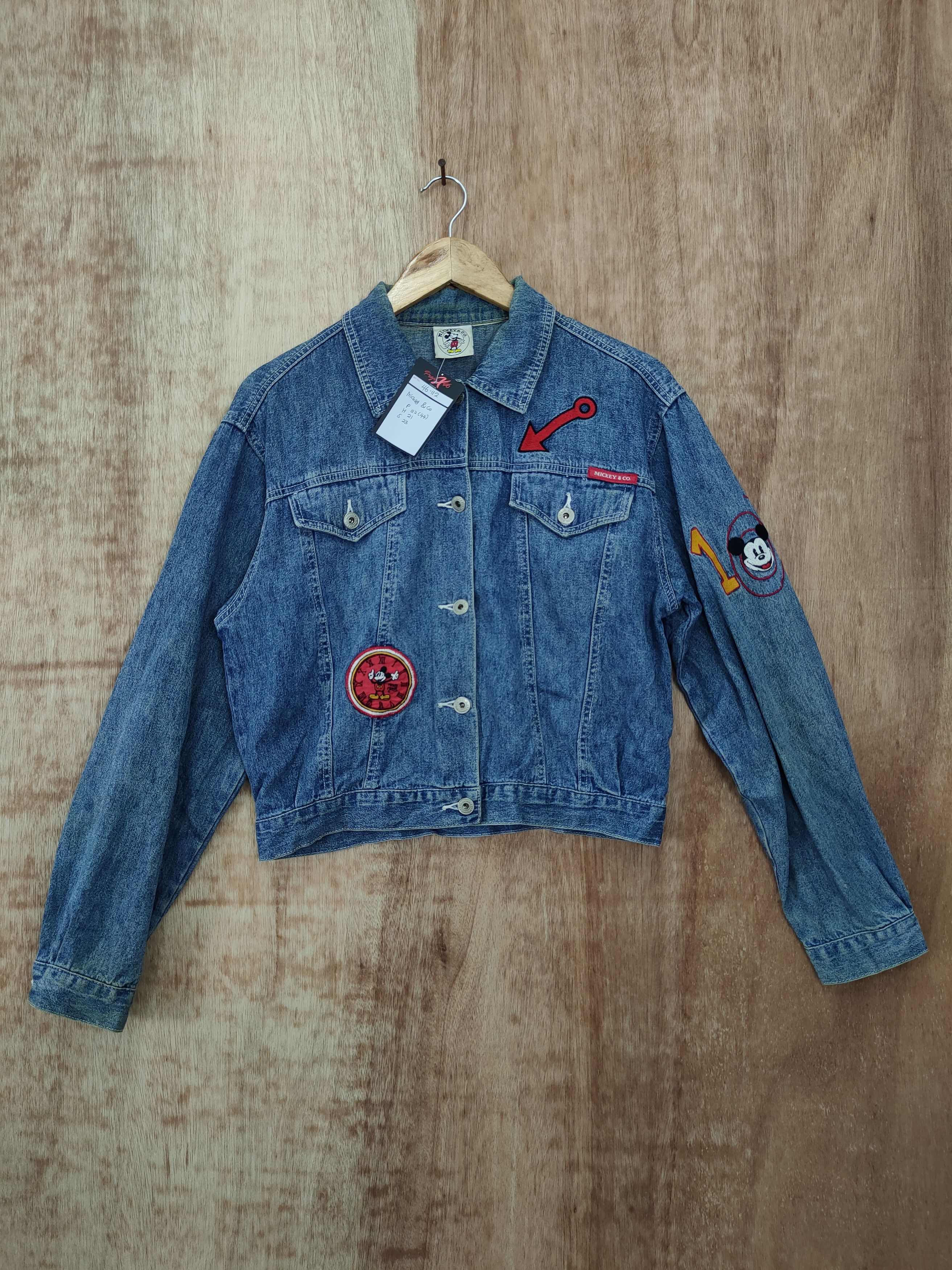 Disney DLL mickey mouse disney denim cropped jacket vintage #46-112 Size L / US 10 / IT 46 - 2 Thumbnail