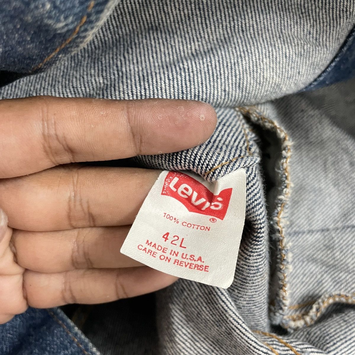 Levi's Vintage 90s Levis Big E Made In Usa Distressed Denim Jacket Size US M / EU 48-50 / 2 - 7 Thumbnail