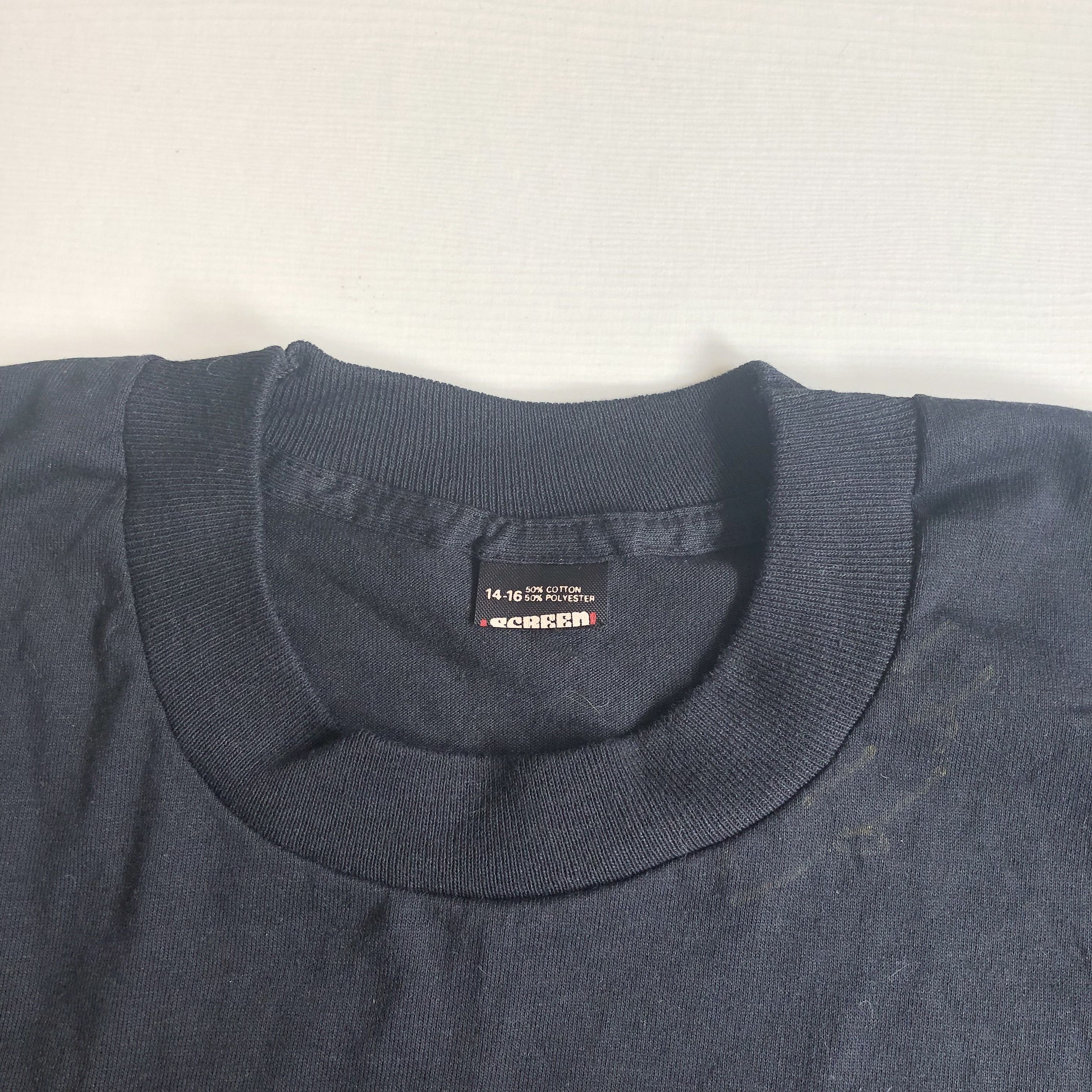 Vintage Vintage Single Stitch 80's Black T-Shirt Size US XS / EU 42 / 0 - 3 Thumbnail