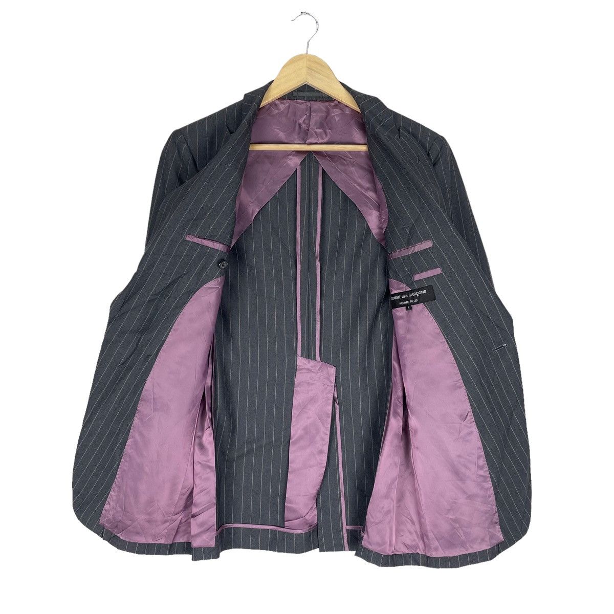 Comme des Garcons Homme Plus 🌟CDG HOMME PLUS SS 2004 STRIPED MOHAIR BALZER COAT Size US S / EU 44-46 / 1 - 13 Thumbnail