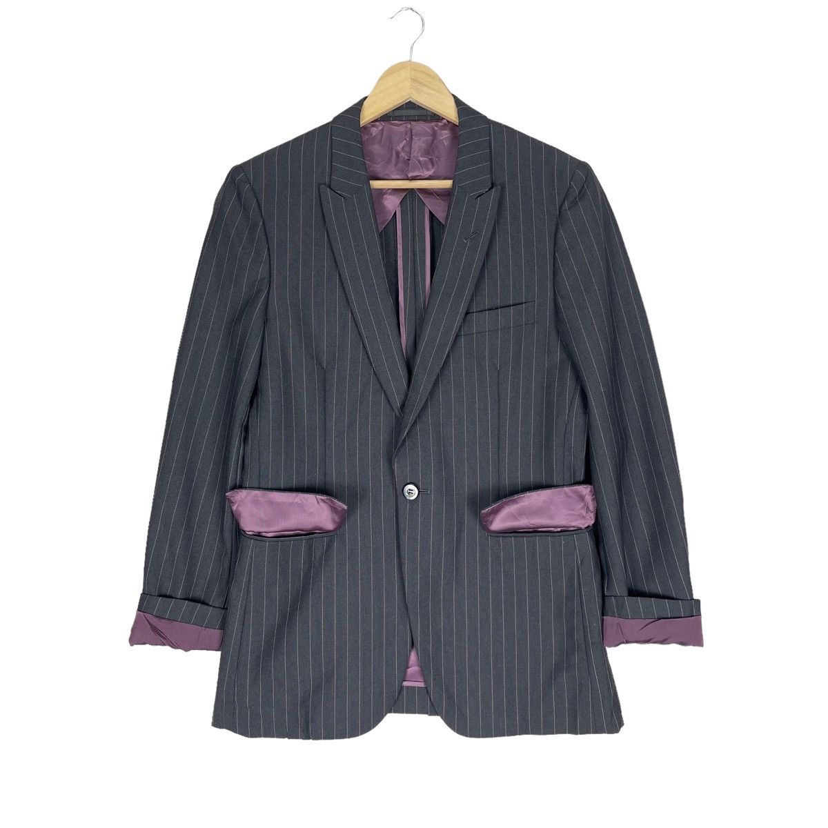 Comme des Garcons Homme Plus 🌟CDG HOMME PLUS SS 2004 STRIPED MOHAIR BALZER COAT Size US S / EU 44-46 / 1 - 4 Thumbnail