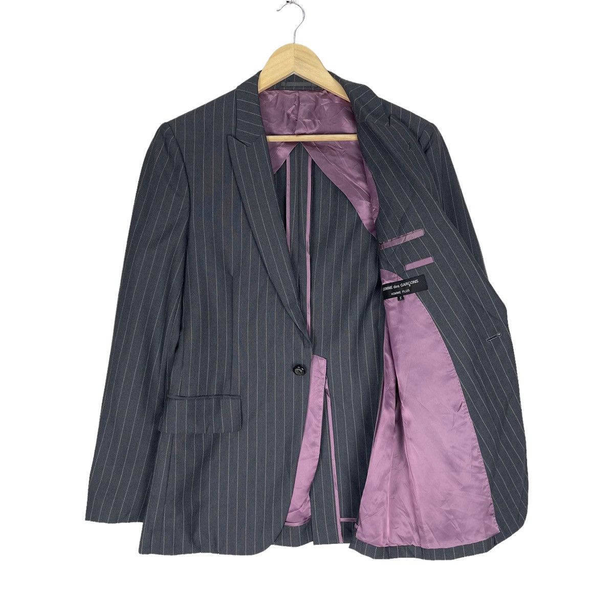 Comme des Garcons Homme Plus 🌟CDG HOMME PLUS SS 2004 STRIPED MOHAIR BALZER COAT Size US S / EU 44-46 / 1 - 12 Thumbnail