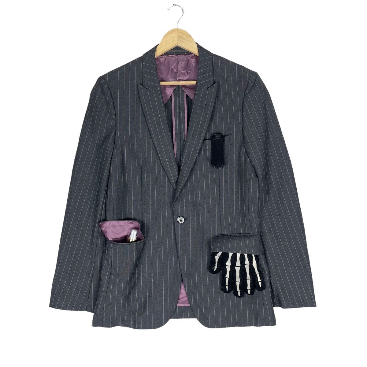 Comme des Garcons Homme Plus 🌟CDG HOMME PLUS SS 2004 STRIPED MOHAIR BALZER COAT Size US S / EU 44-46 / 1 - 3 Thumbnail