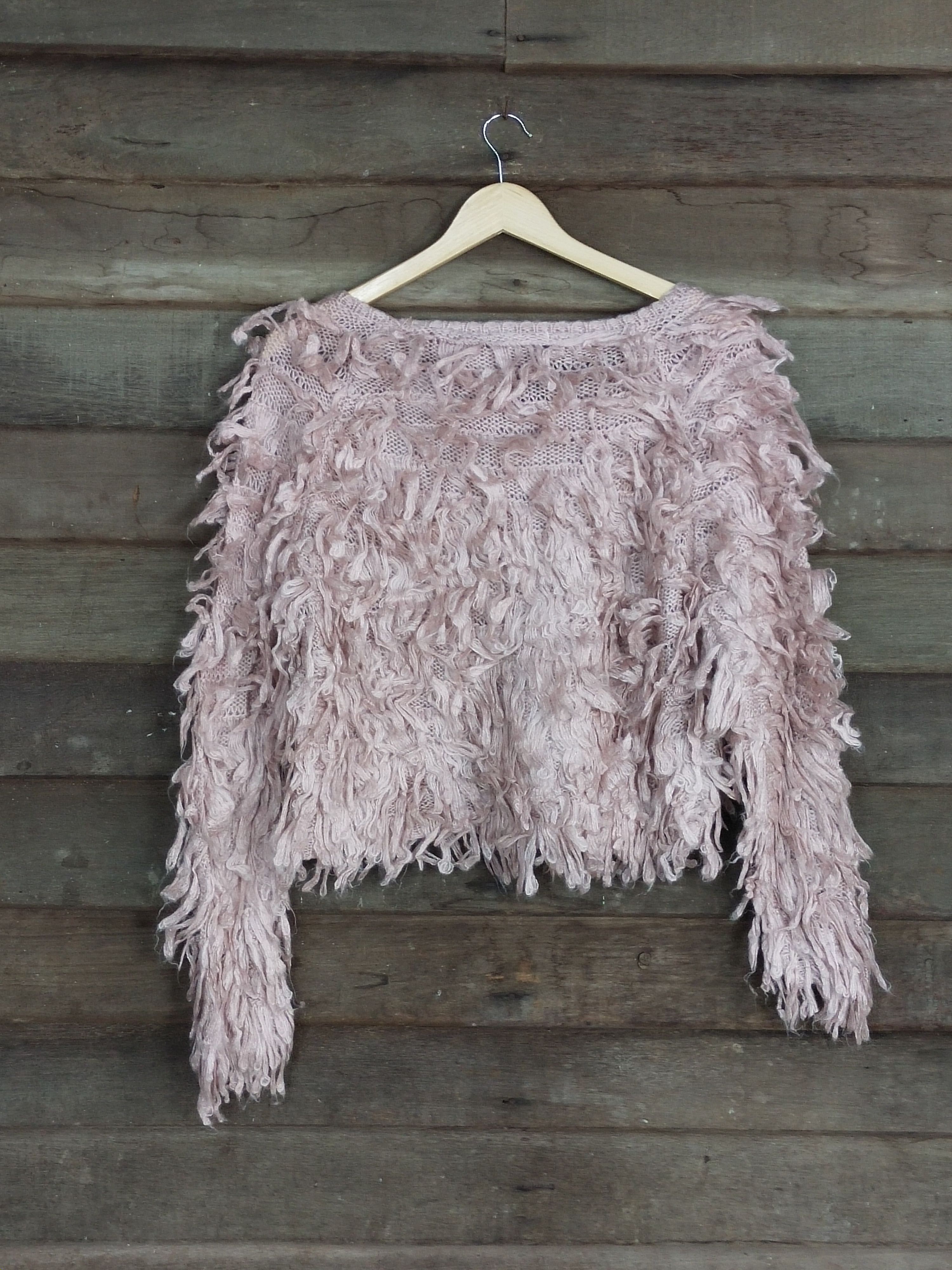 Homespun Knitwear × Japanese Brand GRL shag shaggy mohair pink knitwear #S215 Size US S / EU 44-46 / 1 - 7 Thumbnail