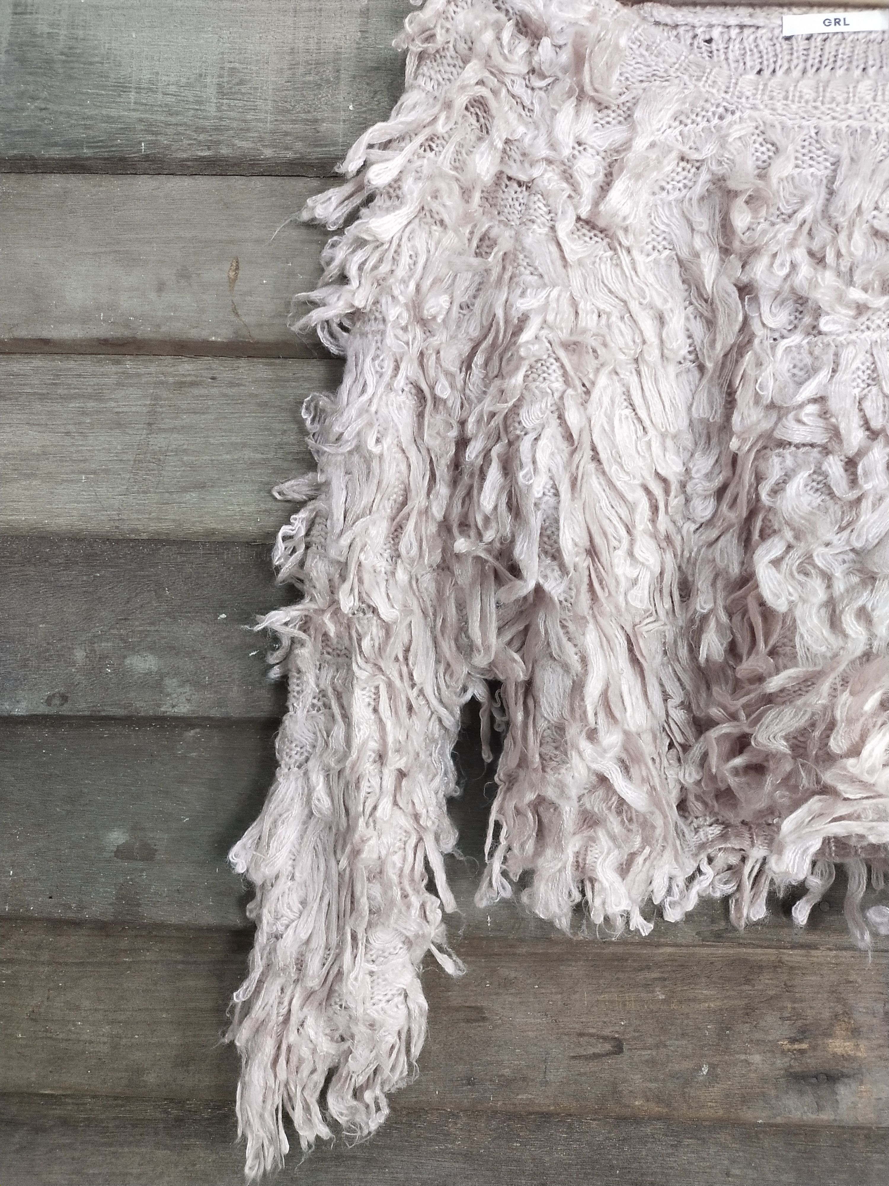 Homespun Knitwear × Japanese Brand GRL shag shaggy mohair pink knitwear #S215 Size US S / EU 44-46 / 1 - 4 Thumbnail