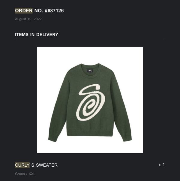 Stussy Stussy Curly S sweater Green | Grailed