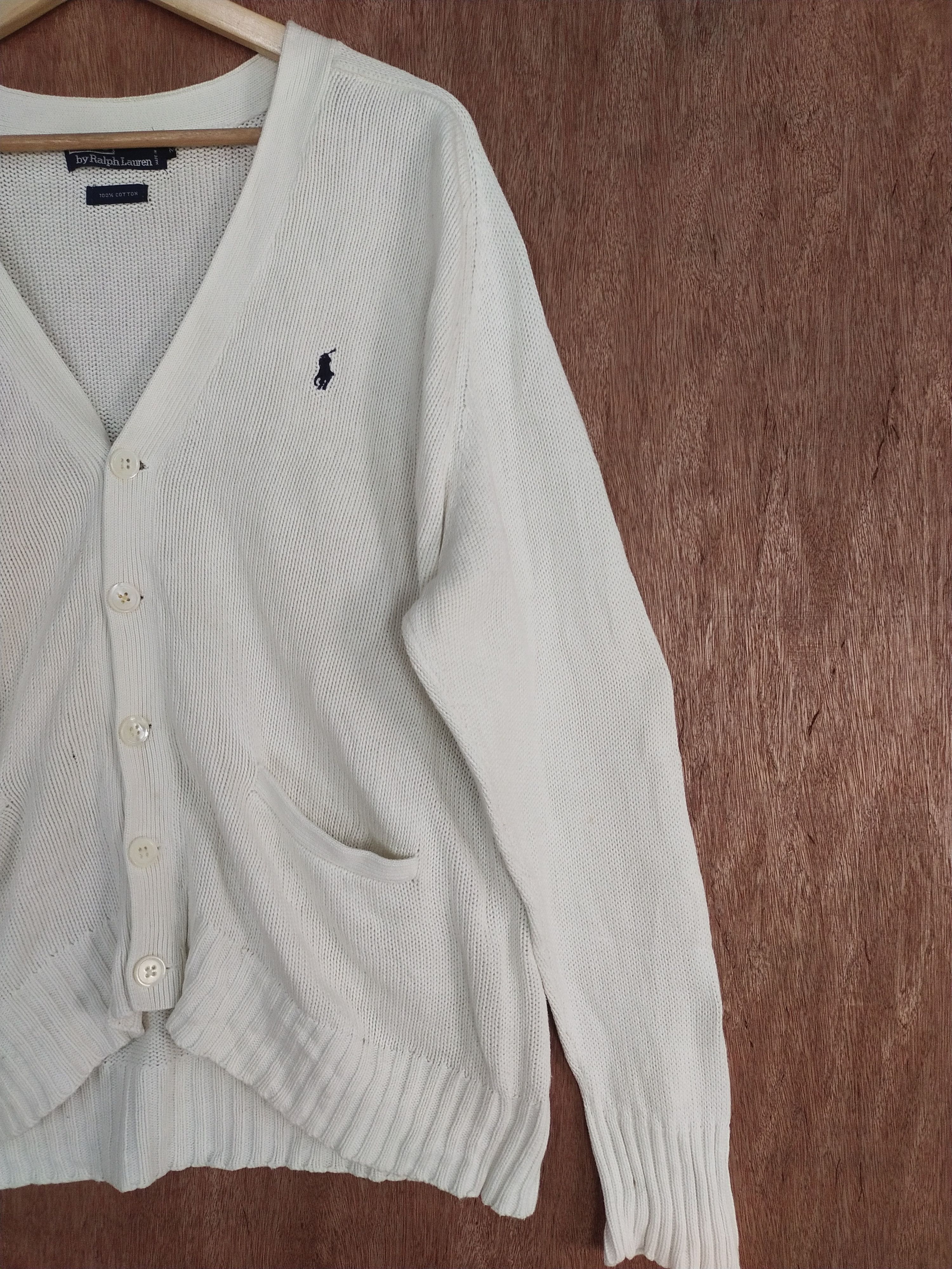 Japanese Brand DL Polo Ralph Lauren white cardigan knitwear #H282 Size US M / EU 48-50 / 2 - 3 Thumbnail