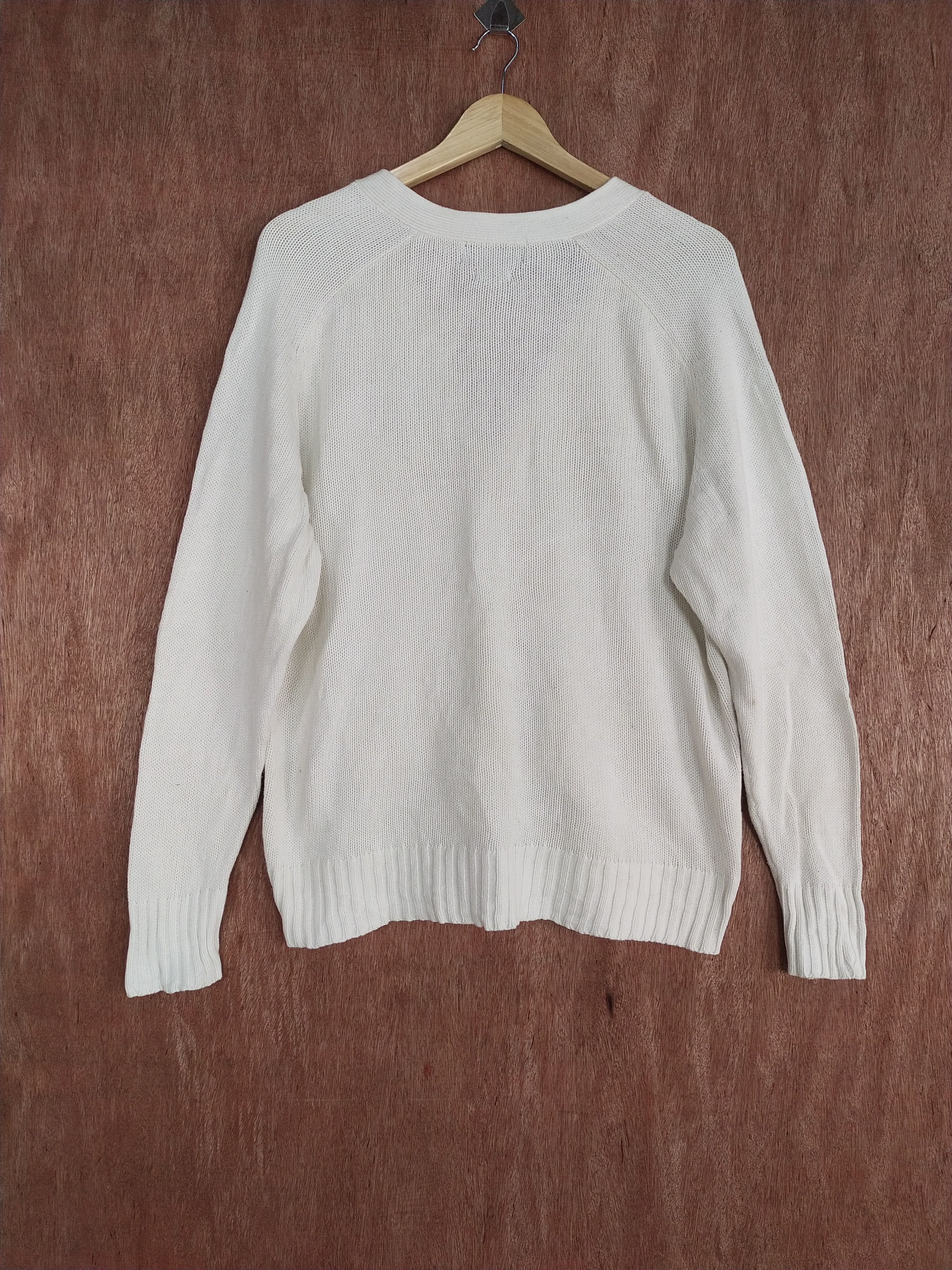 Japanese Brand DL Polo Ralph Lauren white cardigan knitwear #H282 Size US M / EU 48-50 / 2 - 11 Thumbnail