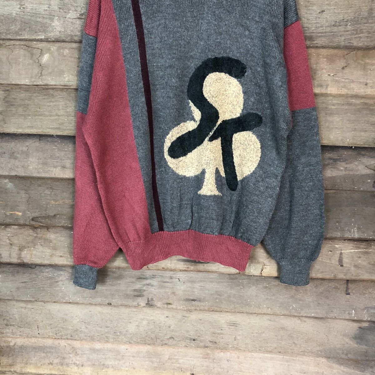 Japanese Brand Glorioso Maroon SK Club Red Knitwear #014 Size US M / EU 48-50 / 2 - 3 Thumbnail