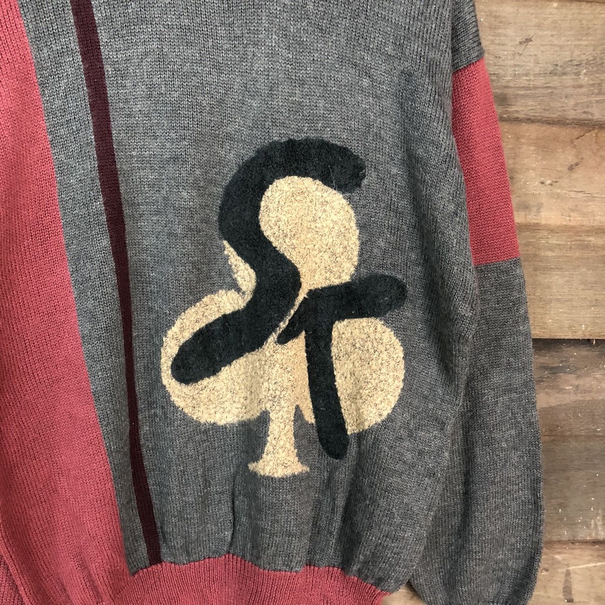 Japanese Brand Glorioso Maroon SK Club Red Knitwear #014 Size US M / EU 48-50 / 2 - 6 Thumbnail