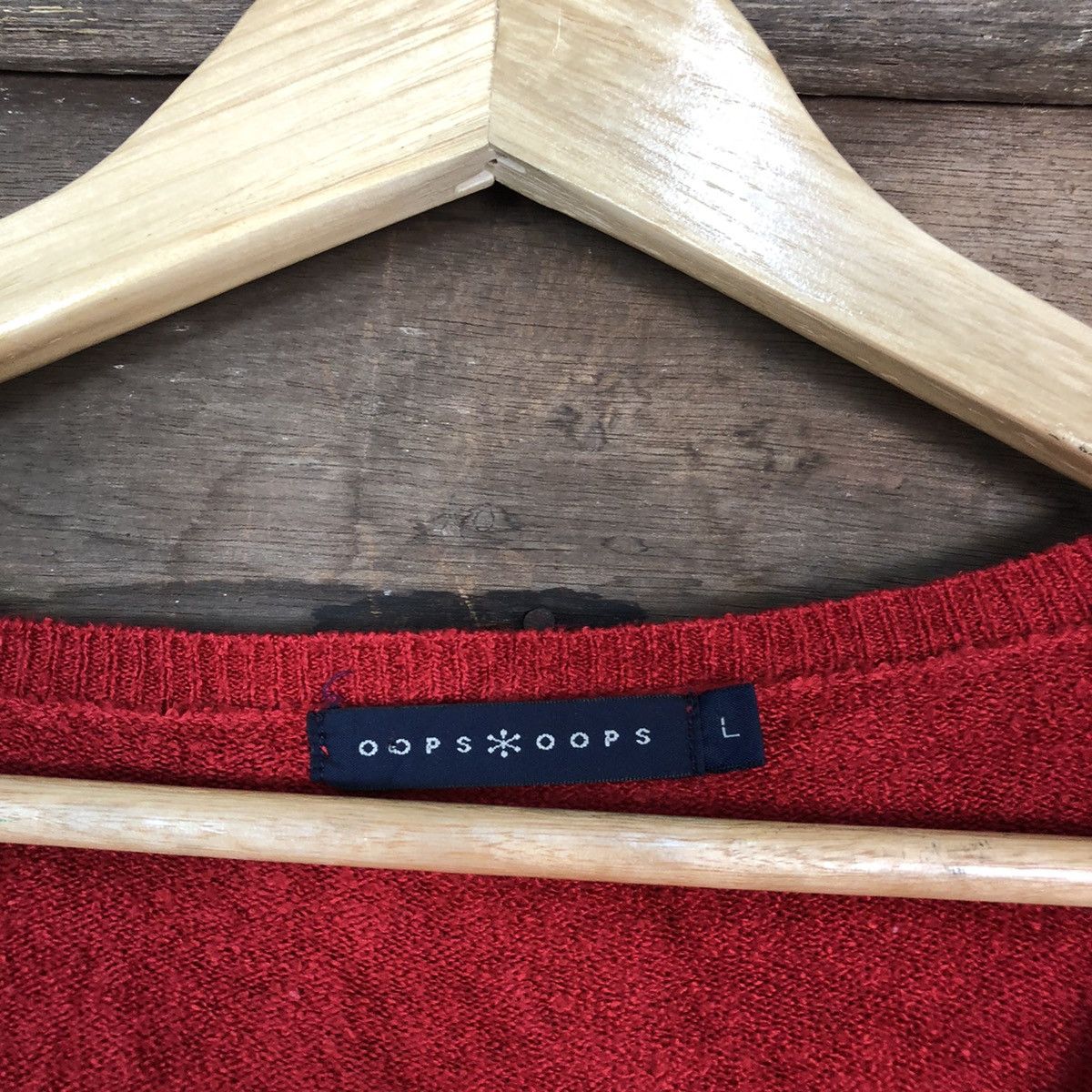 Japanese Brand Pop Oops Red Cardigan knitwear vintage #H055 Size US M / EU 48-50 / 2 - 7 Thumbnail