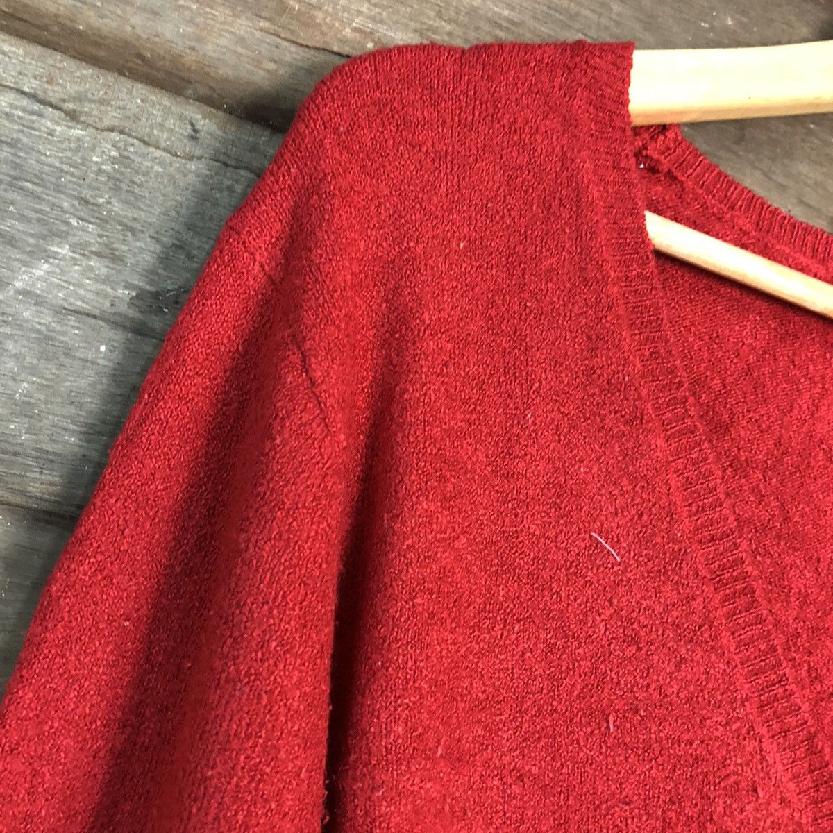 Japanese Brand Pop Oops Red Cardigan knitwear vintage #H055 Size US M / EU 48-50 / 2 - 6 Thumbnail