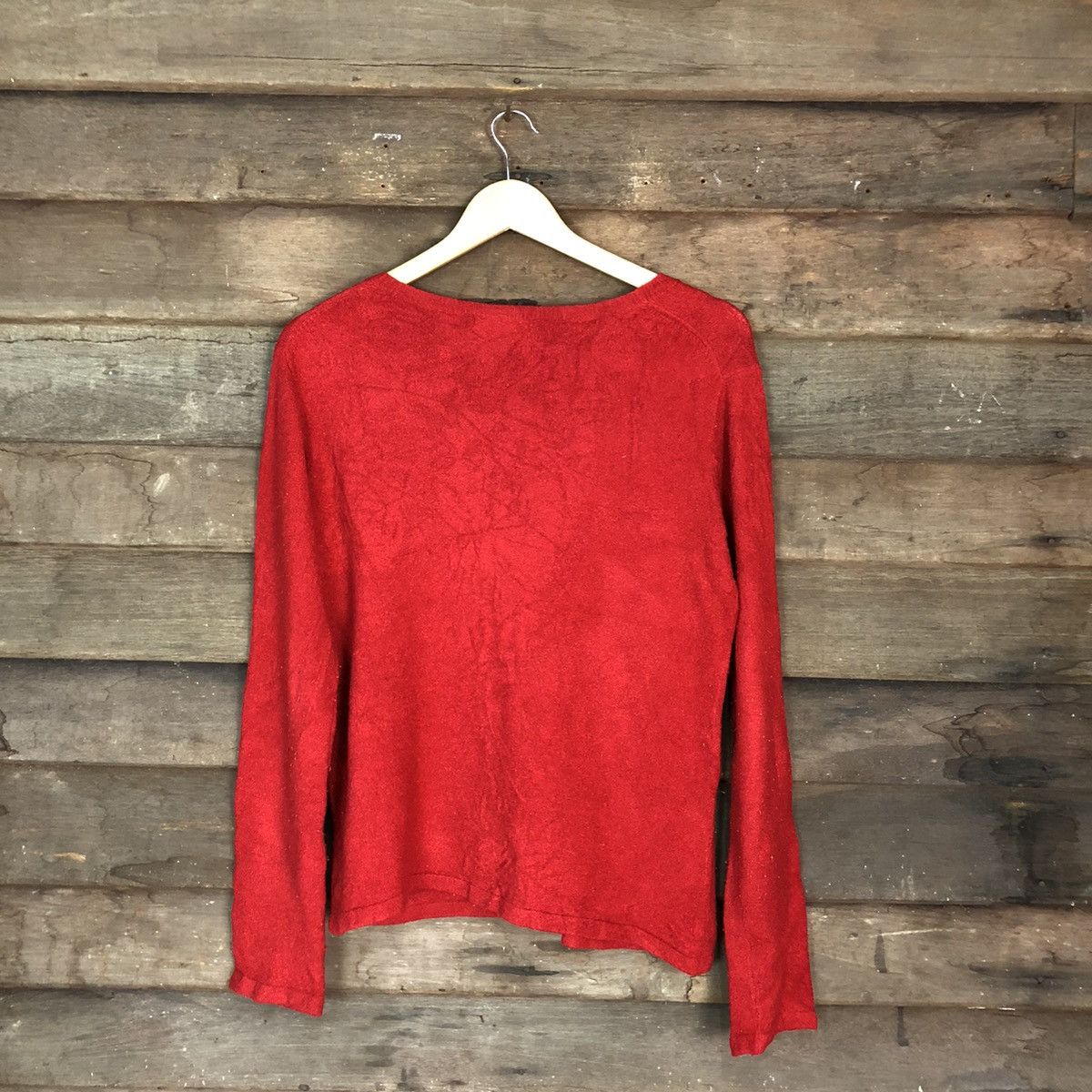 Japanese Brand Pop Oops Red Cardigan knitwear vintage #H055 Size US M / EU 48-50 / 2 - 9 Thumbnail