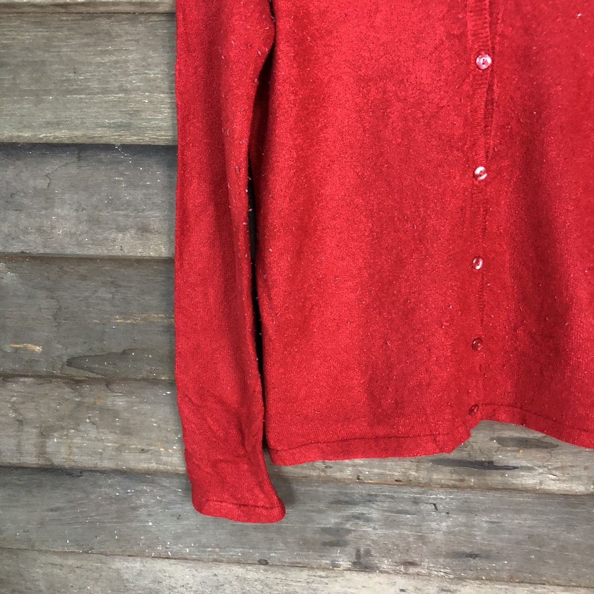 Japanese Brand Pop Oops Red Cardigan knitwear vintage #H055 Size US M / EU 48-50 / 2 - 4 Thumbnail