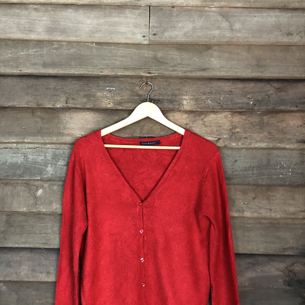 Japanese Brand Pop Oops Red Cardigan knitwear vintage #H055 Size US M / EU 48-50 / 2 - 2 Thumbnail