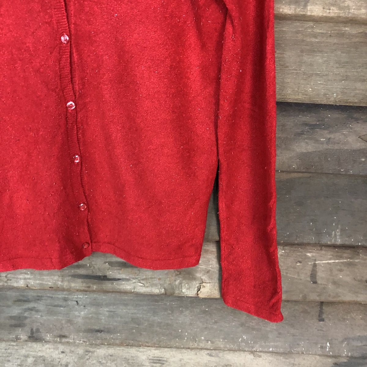 Japanese Brand Pop Oops Red Cardigan knitwear vintage #H055 Size US M / EU 48-50 / 2 - 5 Thumbnail