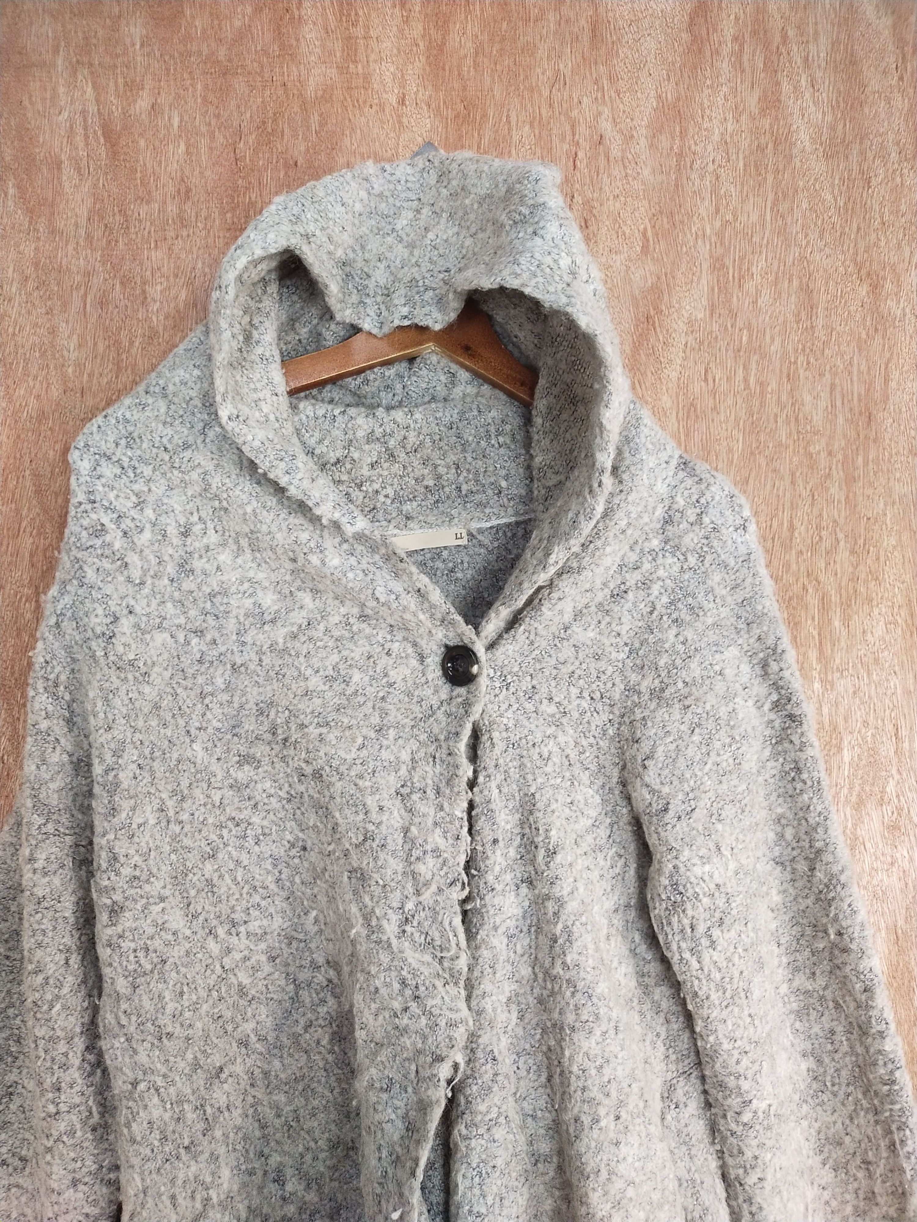 Japanese Brand Japan knitwear hoodie vintage mohair gray cardigan #H193 Size US L / EU 52-54 / 3 - 2 Thumbnail