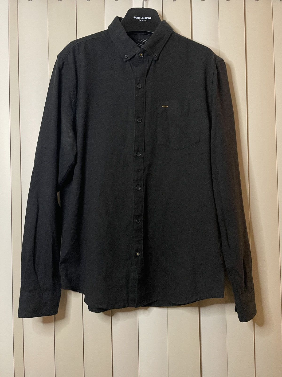 image of Vintage Super Soft Cotton Black Button Down, Men's (Size Medium)