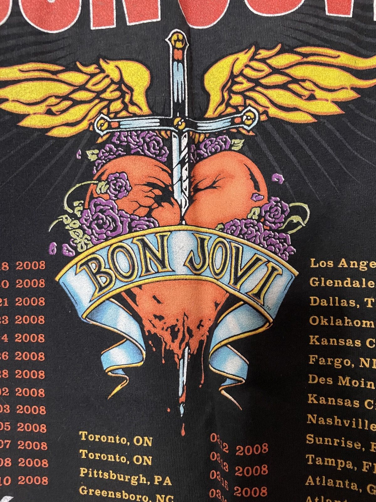 Band Tees × Bon Jovi × Vintage Vintage 00s Bon Jovi Band Tee with Front and Back Print Size US XL / EU 56 / 4 - 2 Thumbnail