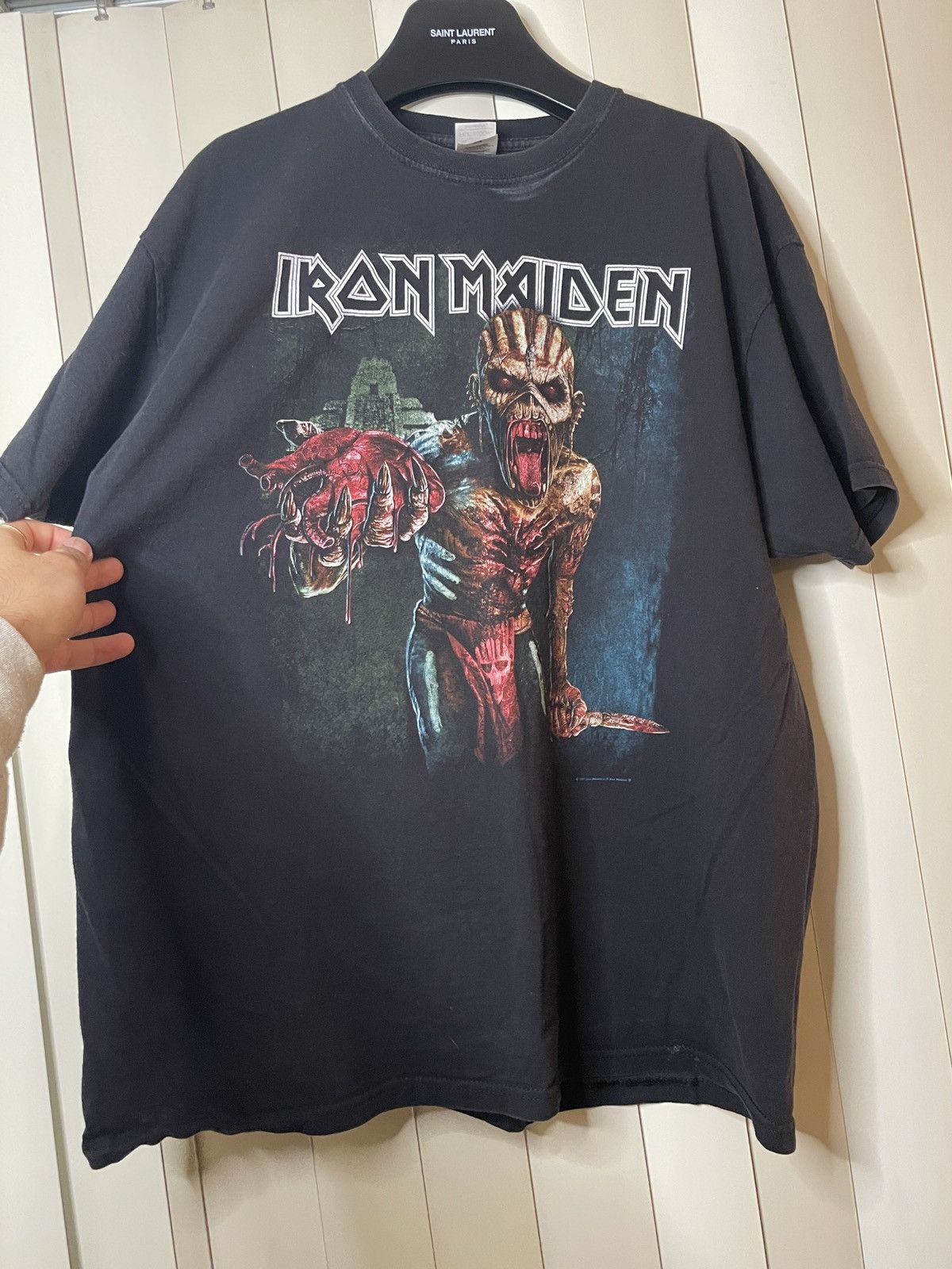 Vintage Vintage Iron Maiden Band Tee w/ Tour Dates Front Back Print Grailed