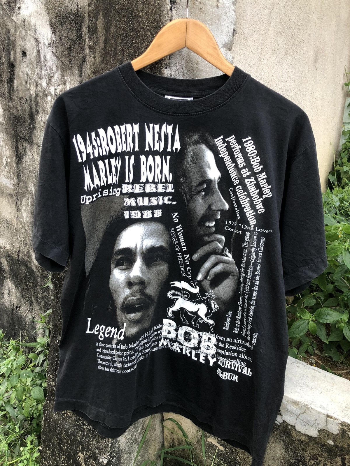 Band Tees × Vintage Rare!! Vintage Bob Marley Overprint Bootleg Tshirt Size US L / EU 52-54 / 3 - 1 Thumbnail