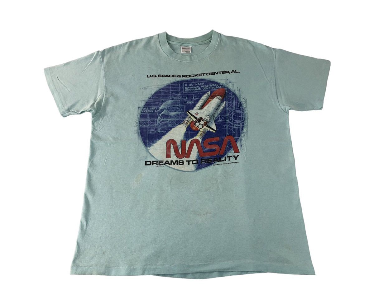 NASA 90s Stedman Tag NASA Shuttle US Space Centre Big Screen Tee Size US XL / EU 56 / 4 - 1 Thumbnail
