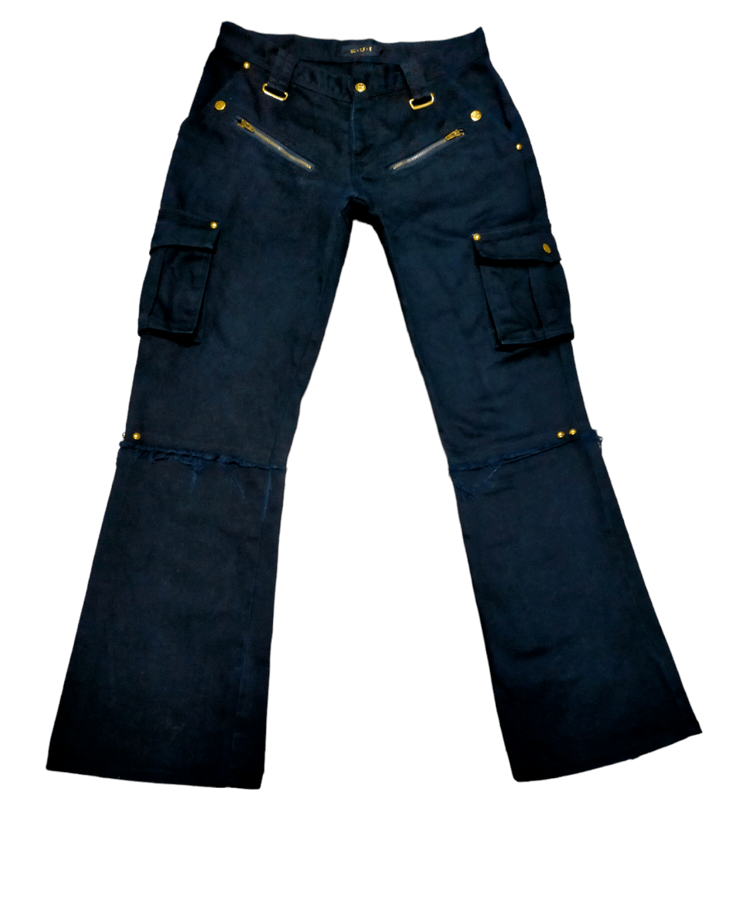 image of Hysteric Glamour Flare Jeans K.u.i Boot Cut Cargo Pants in Black, Men's (Size 30)