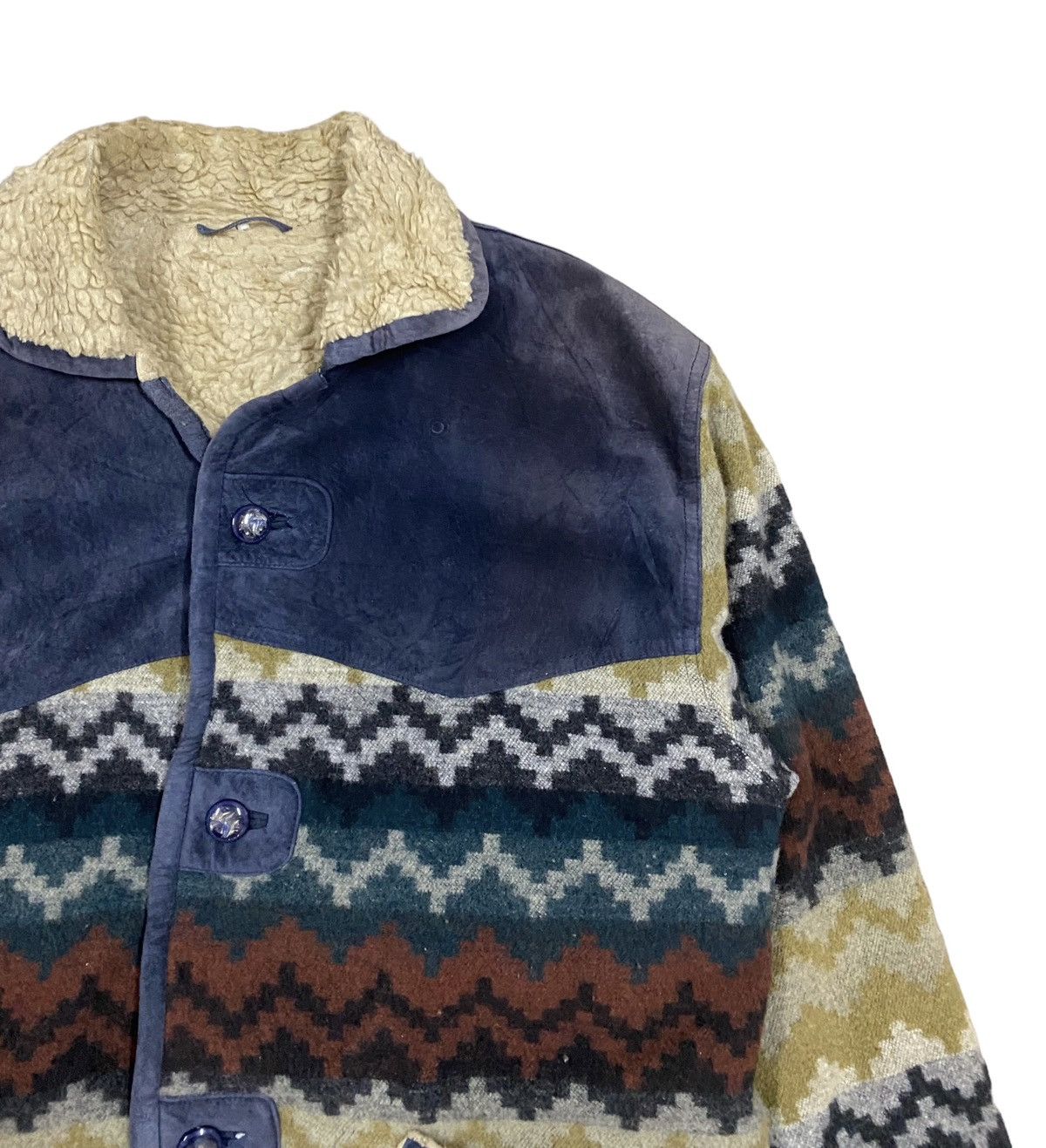Fortela × Native × Vintage Vtg🔥Japanese Blanked Blend Moleskins Sherpa Inner Jacket Size US L / EU 52-54 / 3 - 7 Thumbnail