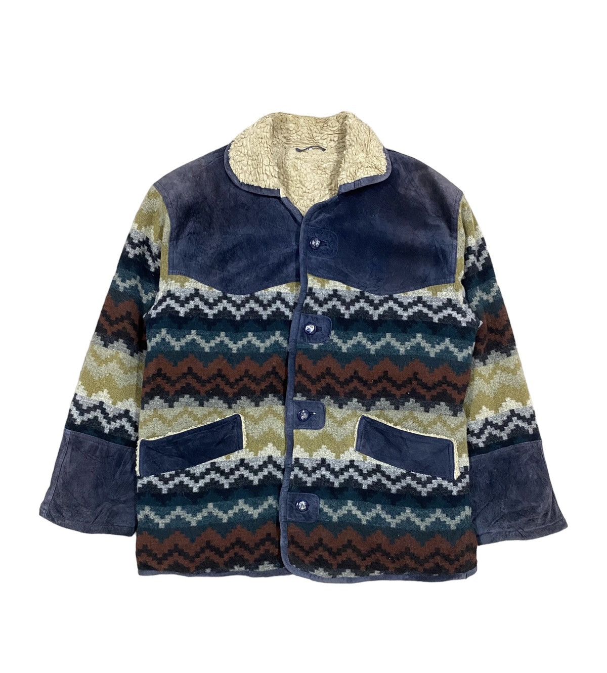 Fortela × Native × Vintage Vtg🔥Japanese Blanked Blend Moleskins Sherpa Inner Jacket Size US L / EU 52-54 / 3 - 1 Thumbnail