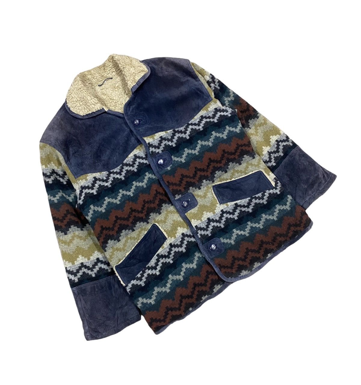 Fortela × Native × Vintage Vtg🔥Japanese Blanked Blend Moleskins Sherpa Inner Jacket Size US L / EU 52-54 / 3 - 10 Thumbnail