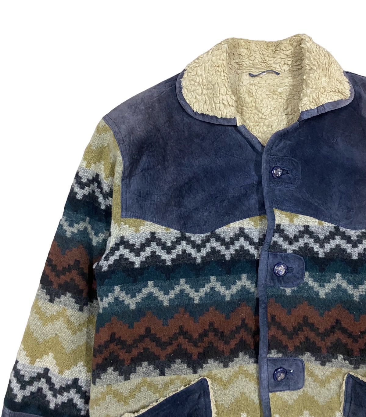 Fortela × Native × Vintage Vtg🔥Japanese Blanked Blend Moleskins Sherpa Inner Jacket Size US L / EU 52-54 / 3 - 6 Thumbnail