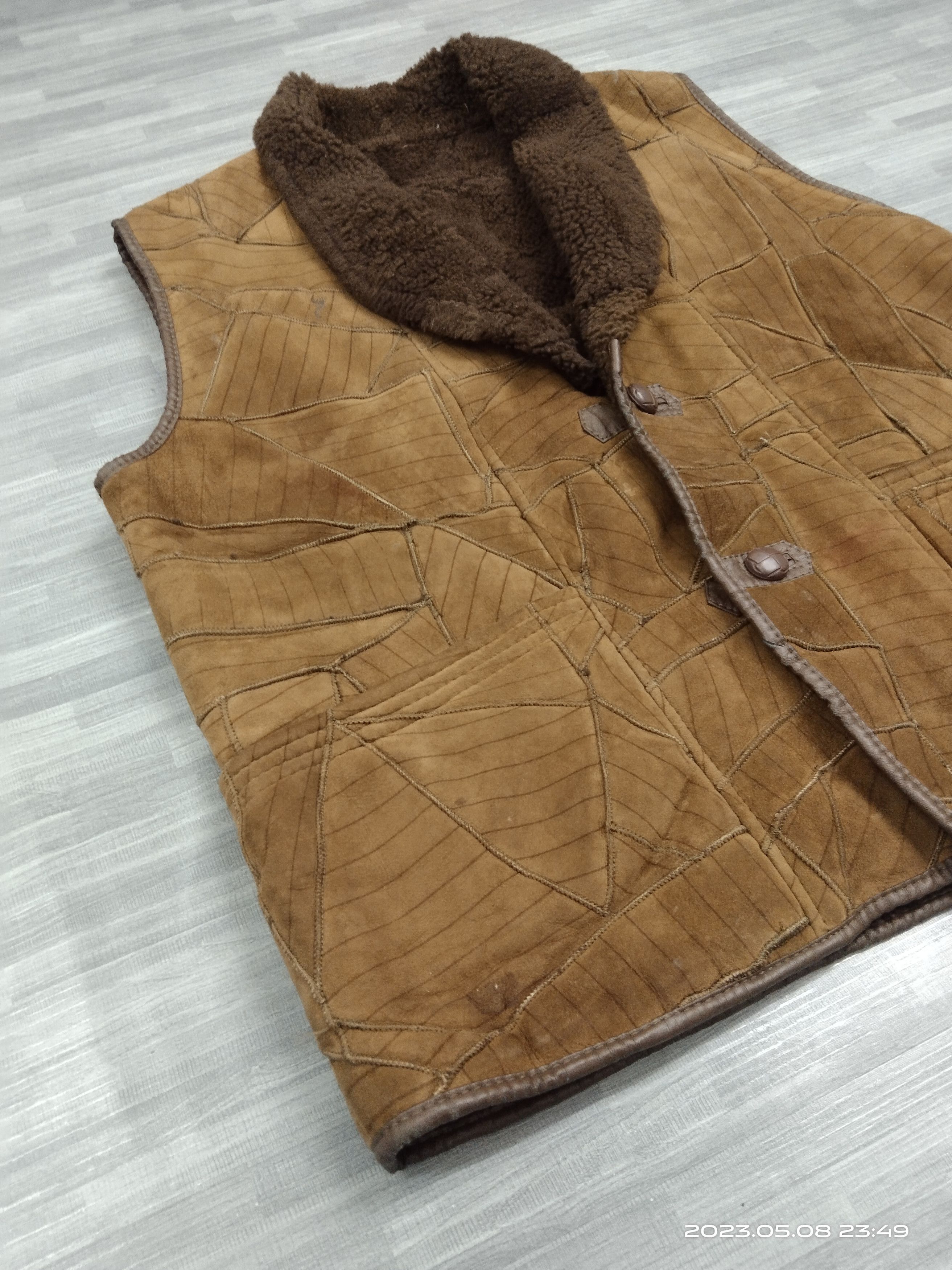 Leather PACTHWORK KAPITAL STYLE LEATHER SHERPA VESTS JACKET Size US M / EU 48-50 / 2 - 3 Thumbnail