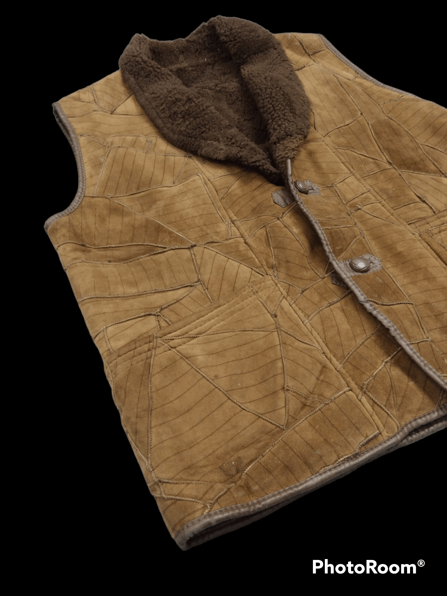 Leather PACTHWORK KAPITAL STYLE LEATHER SHERPA VESTS JACKET Size US M / EU 48-50 / 2 - 1 Thumbnail