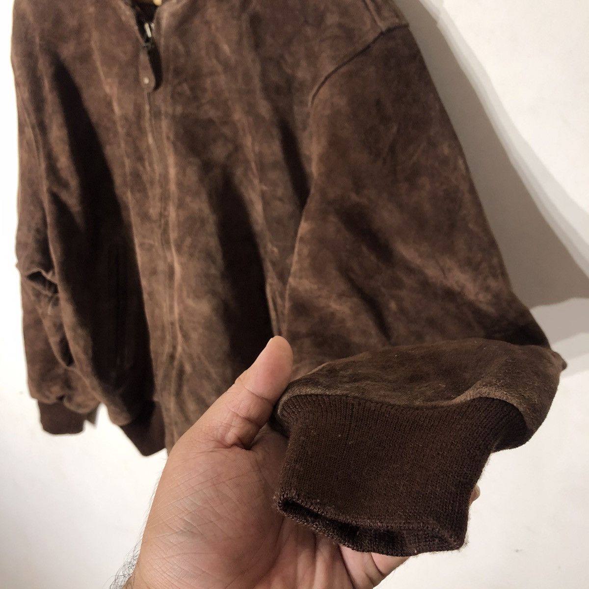 Vintage VINTAGE SUIDE LEATHER JACKET SEASHOP MILITARY DESIGN Size US M / EU 48-50 / 2 - 5 Thumbnail