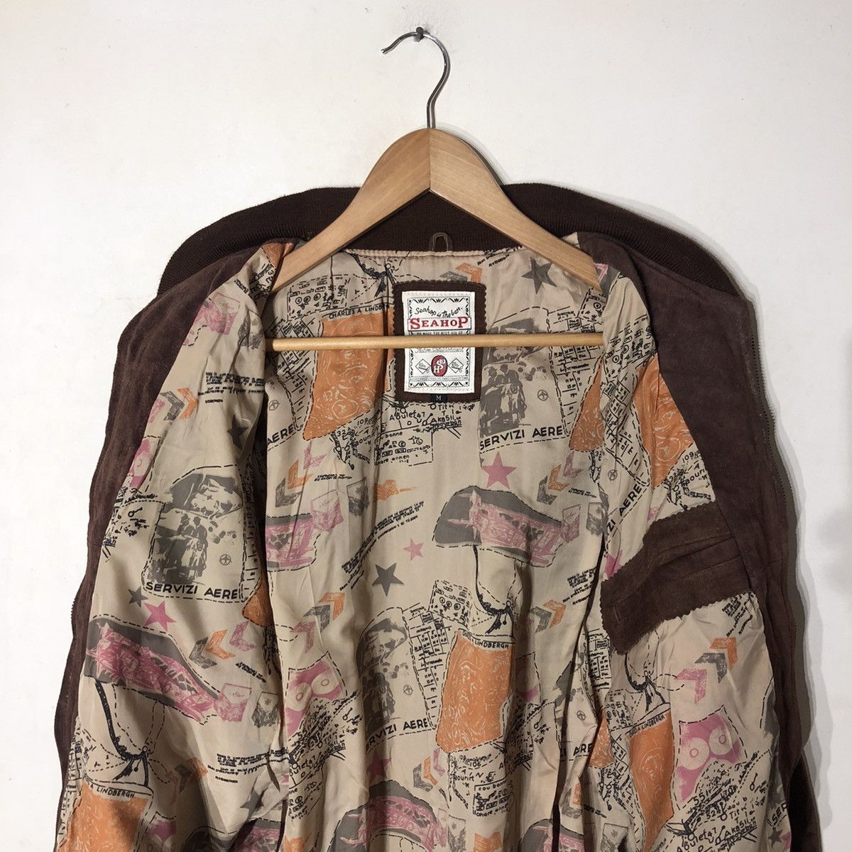 Vintage VINTAGE SUIDE LEATHER JACKET SEASHOP MILITARY DESIGN Size US M / EU 48-50 / 2 - 9 Thumbnail