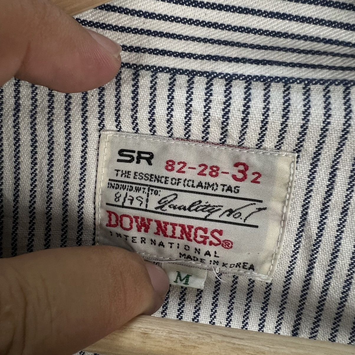 Japanese Brand VINTAGE DOWNINGS JAPAN STRIPED HIKORY CHORE JACKET Size US M / EU 48-50 / 2 - 9 Thumbnail