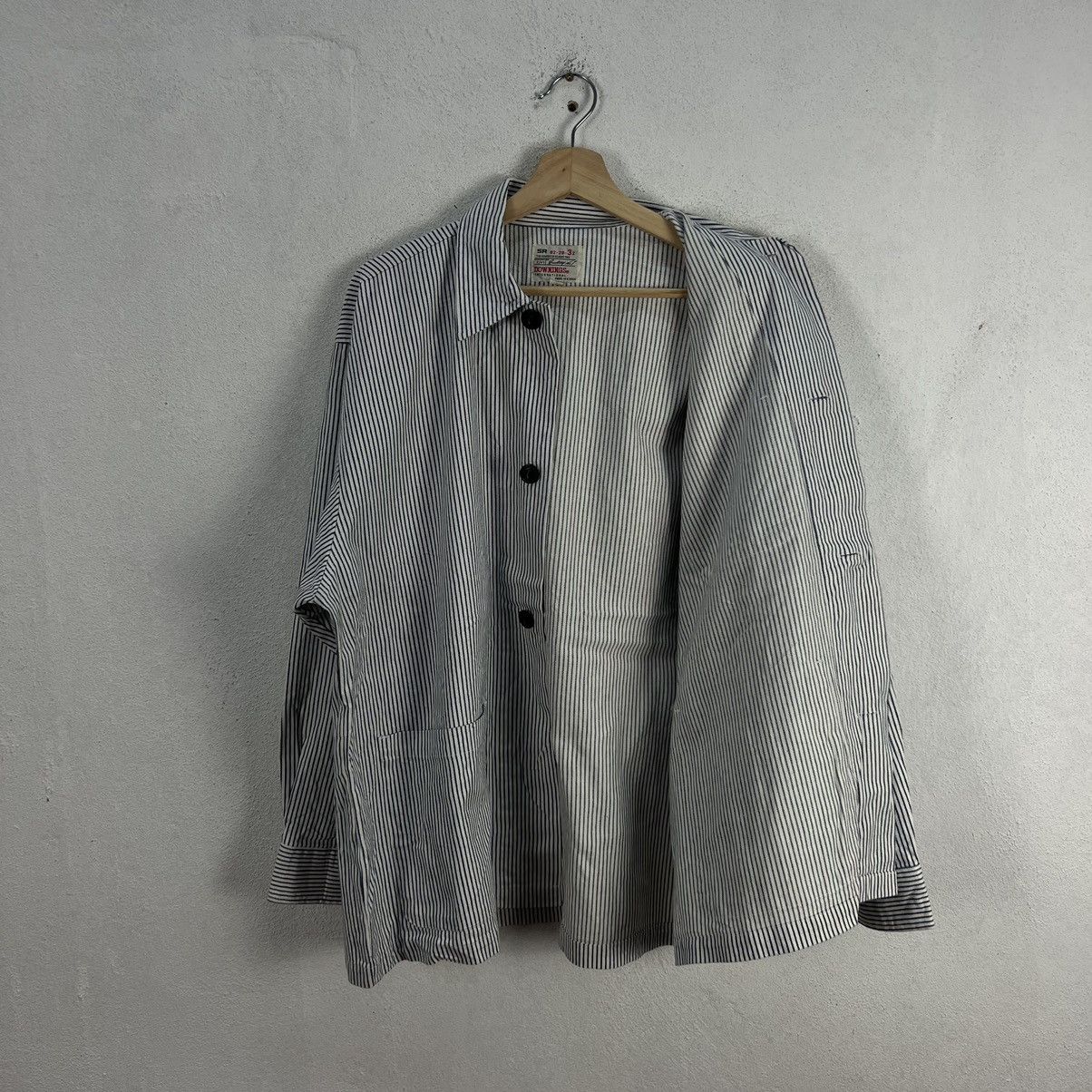 Japanese Brand VINTAGE DOWNINGS JAPAN STRIPED HIKORY CHORE JACKET Size US M / EU 48-50 / 2 - 8 Thumbnail