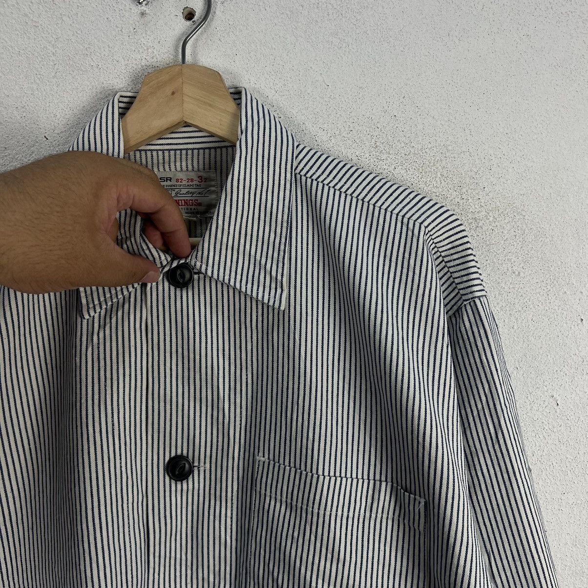 Japanese Brand VINTAGE DOWNINGS JAPAN STRIPED HIKORY CHORE JACKET Size US M / EU 48-50 / 2 - 5 Thumbnail