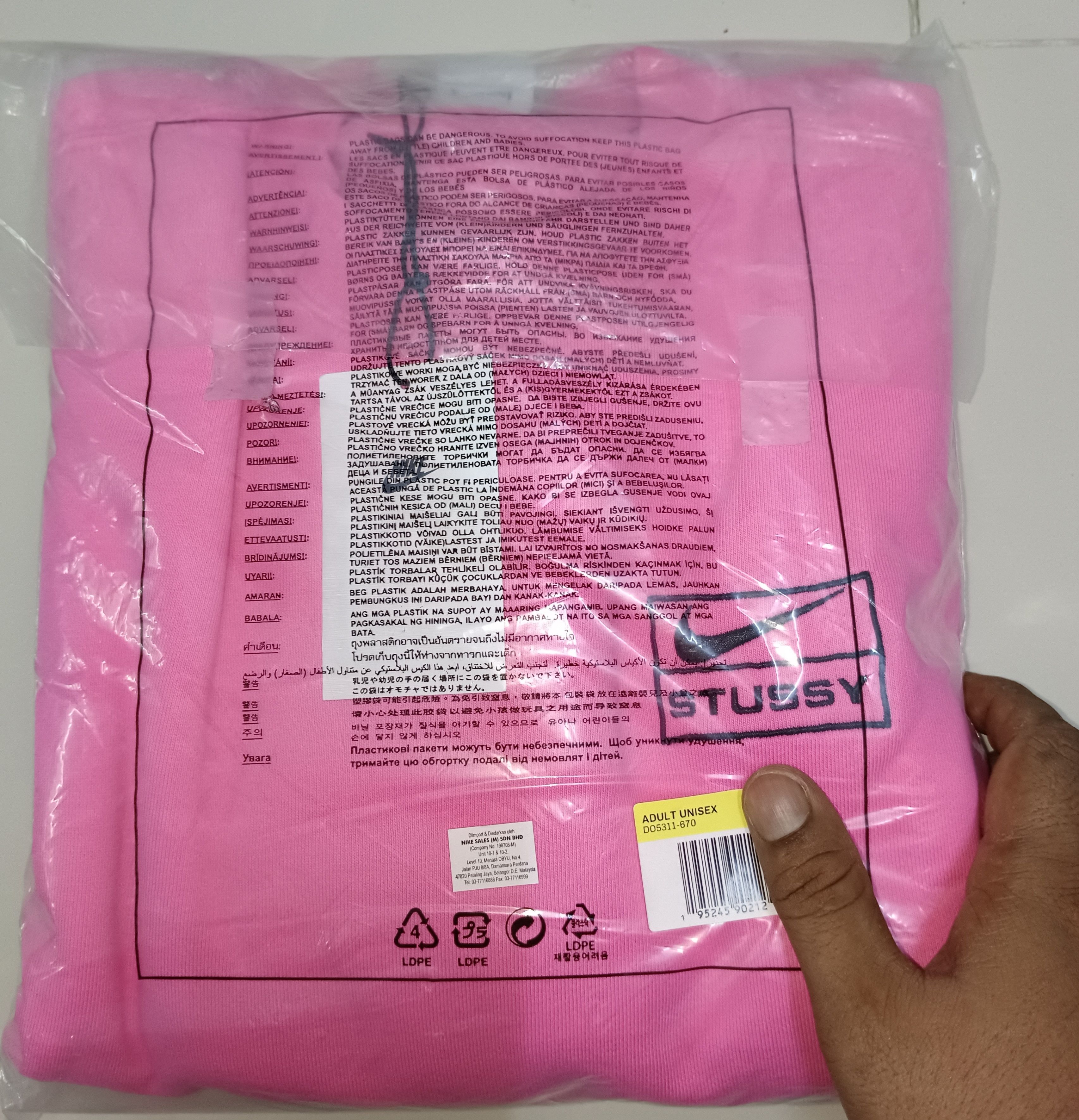 Hypebeast Rare Nike x Stussy NRG BR Crew Fleece Pink Size US M / EU 48-50 / 2 - 3 Thumbnail