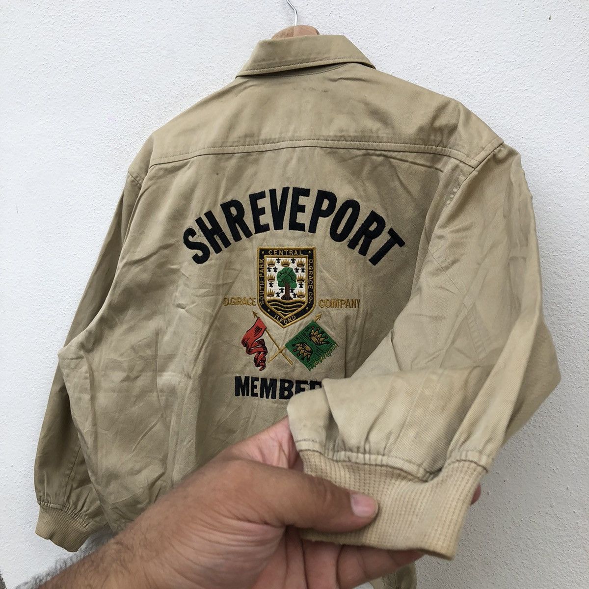 Japanese Brand BOMBER JACKET BIG LOGO SHREVEPORT MEMBERS D GRACE COMPANY Size US M / EU 48-50 / 2 - 8 Thumbnail