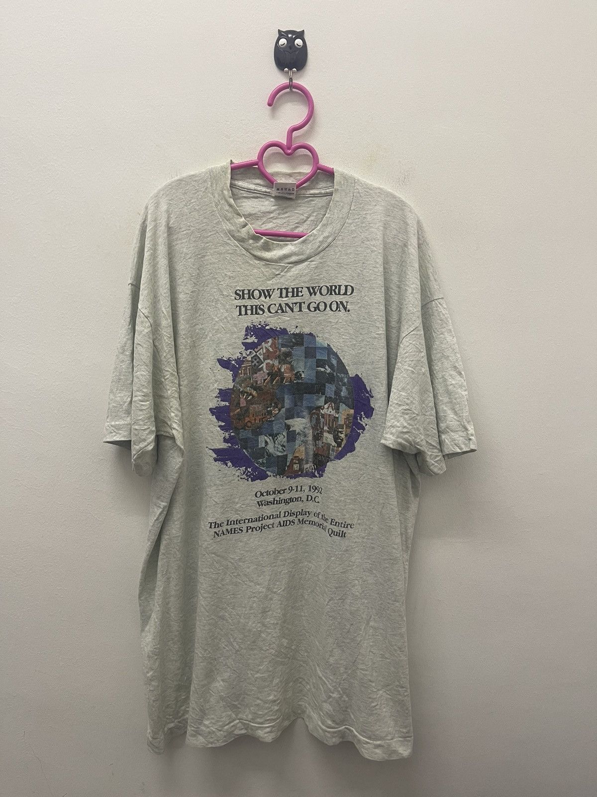 Fruit Of The Loom Rare 90s Vintage Entire NAMES Project AIDS Memorial Quilt Size US XL / EU 56 / 4 - 1 Thumbnail