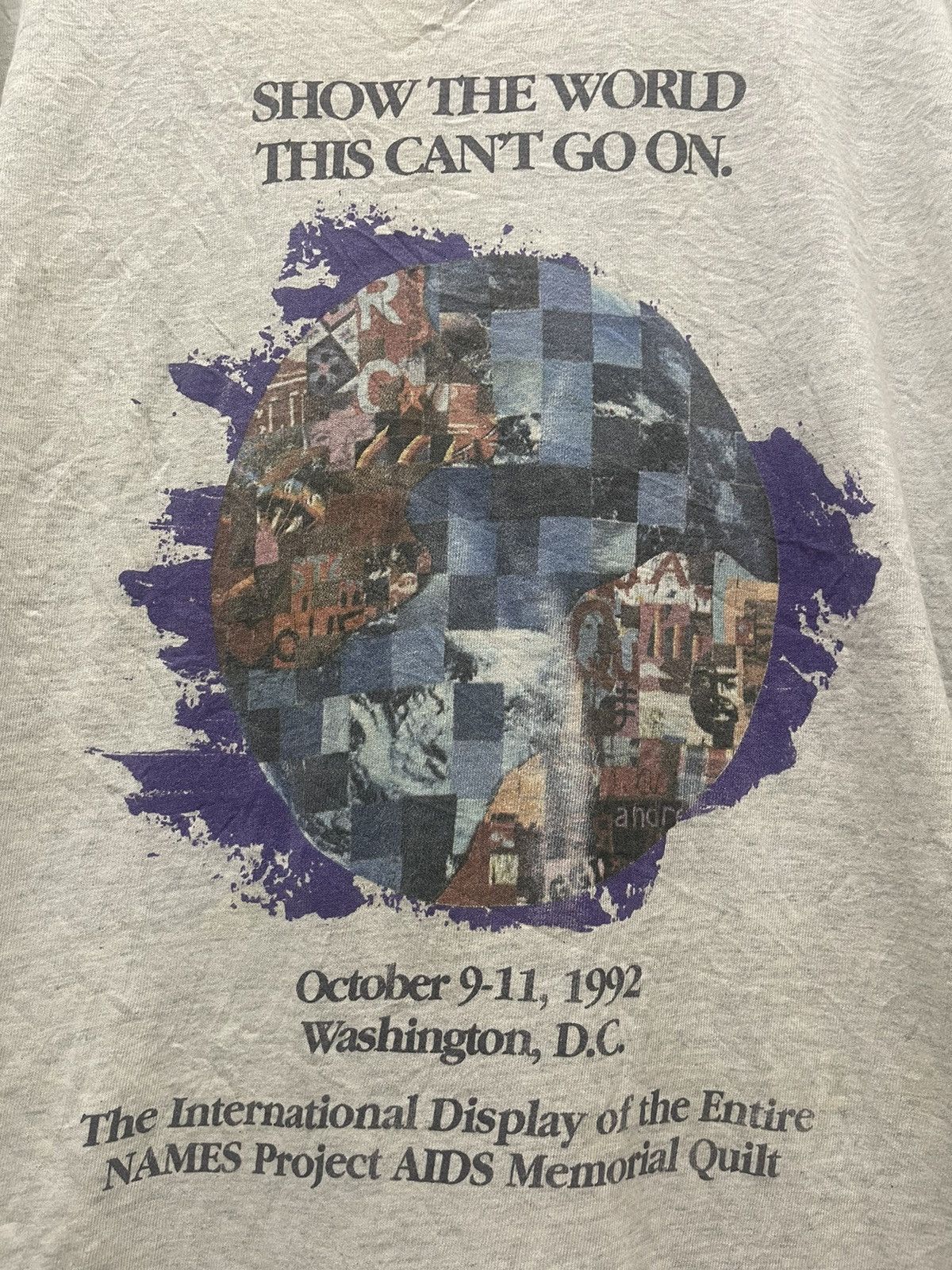 Fruit Of The Loom Rare 90s Vintage Entire NAMES Project AIDS Memorial Quilt Size US XL / EU 56 / 4 - 2 Thumbnail