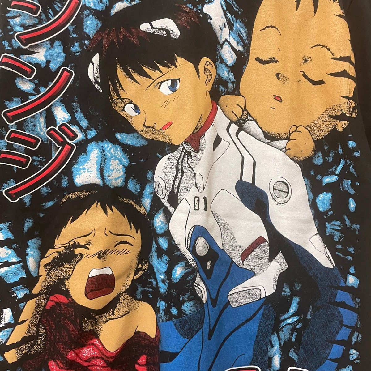 Pre-owned Anima X Vintage Ikari Neon Genesis Evangelion Anime Manga T Shirt In Black