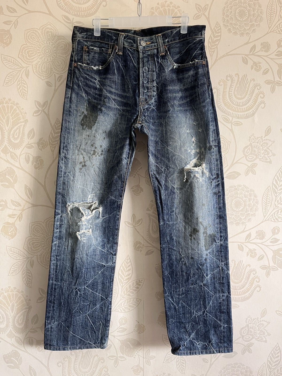 Stone Wash ETERNAL Distressed Denim Made In Japan