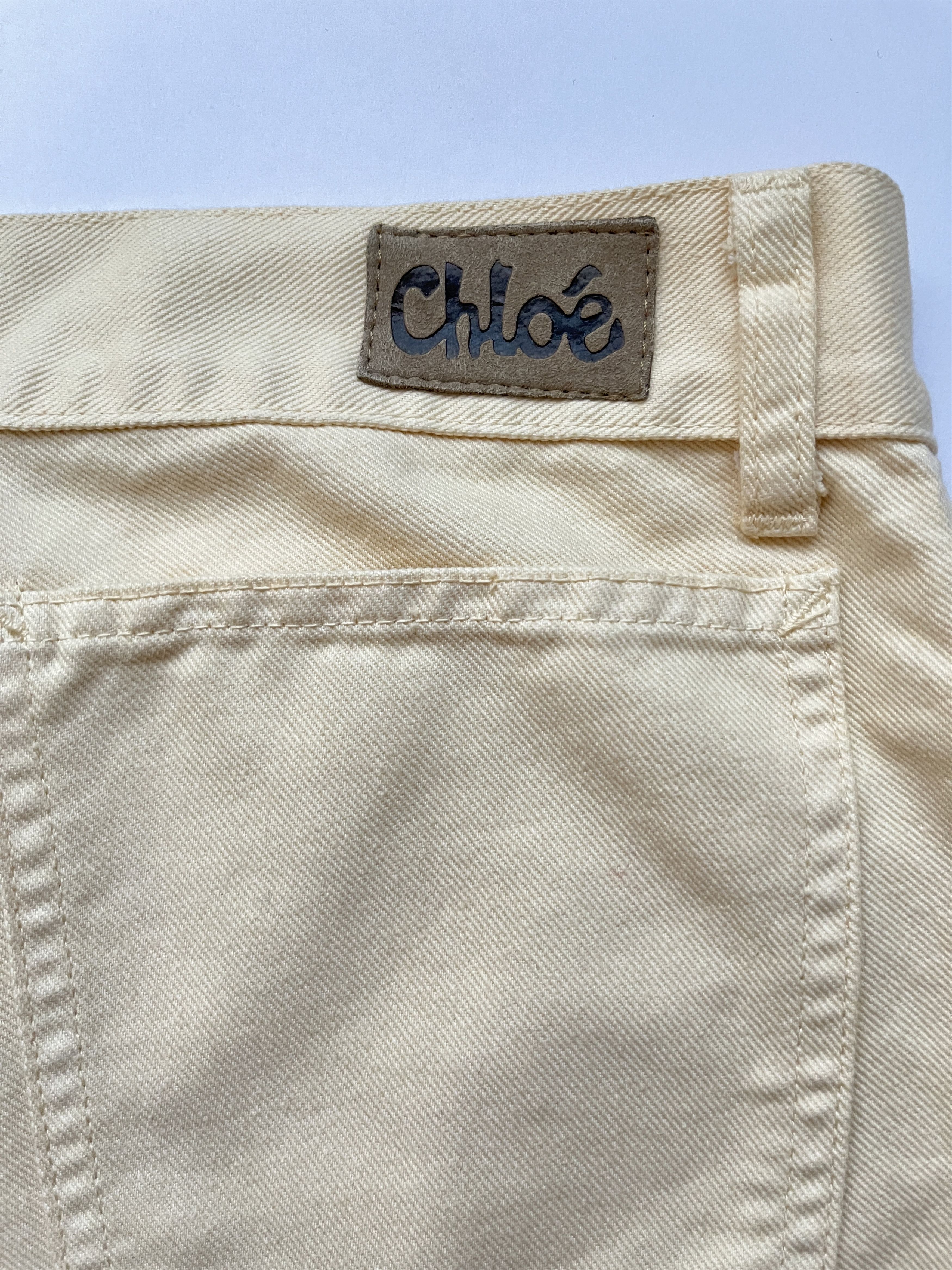 Chloe ⚡️QUICK SALE⚡️2005 Chloe by Phoebe Philo Cream Jeans Pants Size 26" / US 2 / IT 38 - 3 Thumbnail