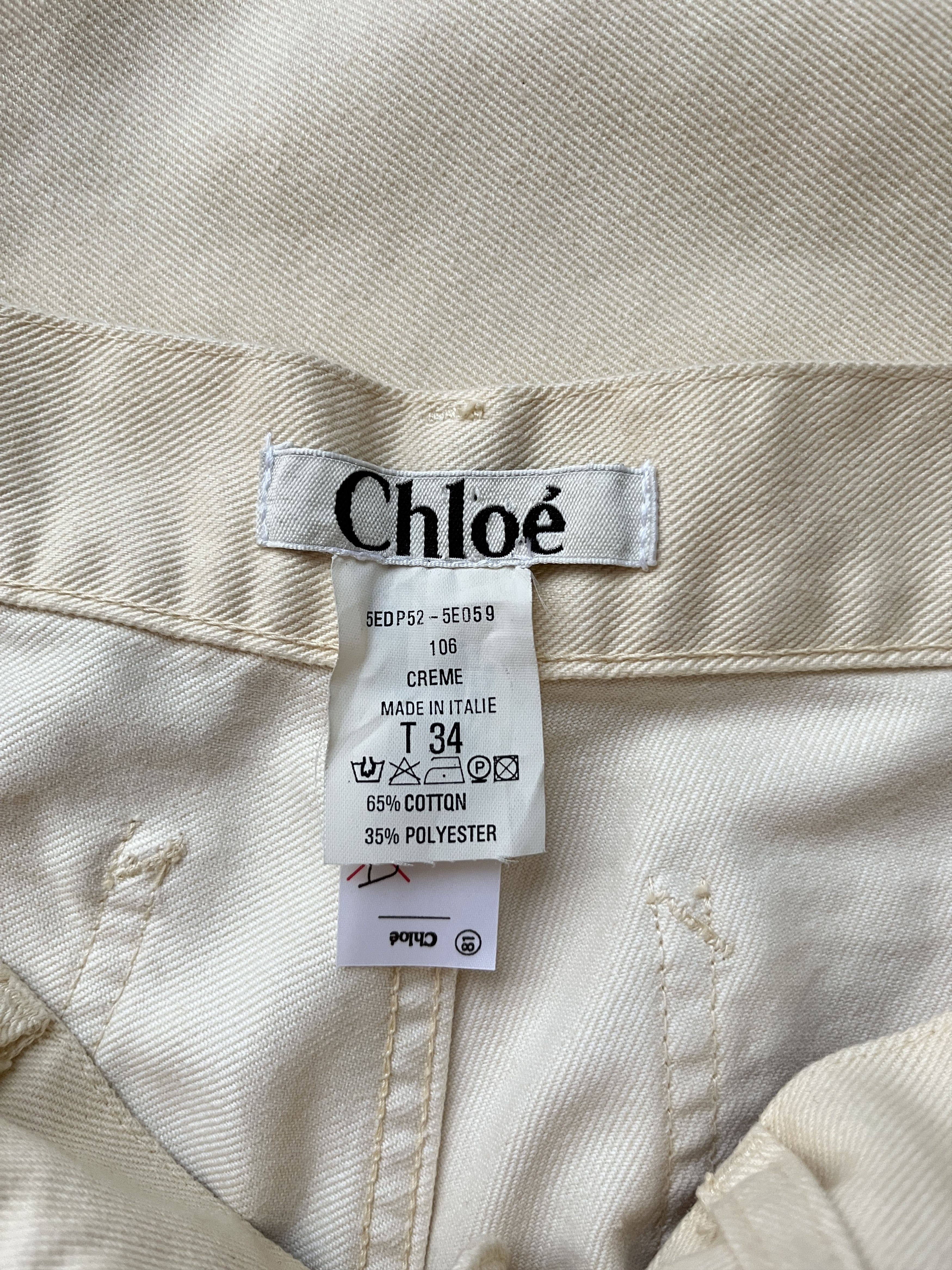 Chloe ⚡️QUICK SALE⚡️2005 Chloe by Phoebe Philo Cream Jeans Pants Size 26" / US 2 / IT 38 - 4 Thumbnail