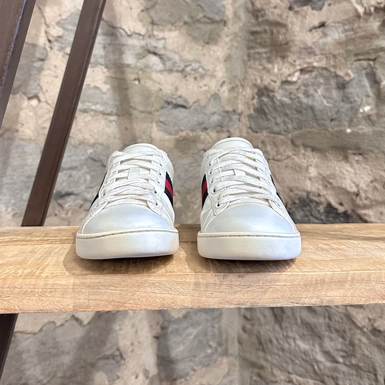 Gucci Gucci White Leather Embroidered Ace Low-top Sneakers Size US 6 / IT 36 - 4 Thumbnail