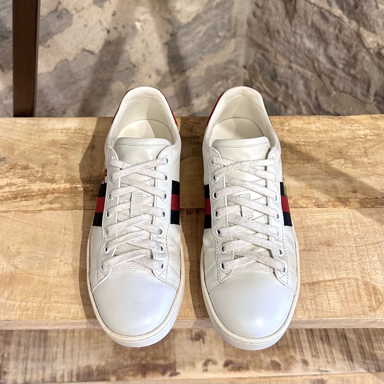 Gucci Gucci White Leather Embroidered Ace Low-top Sneakers Size US 6 / IT 36 - 3 Thumbnail